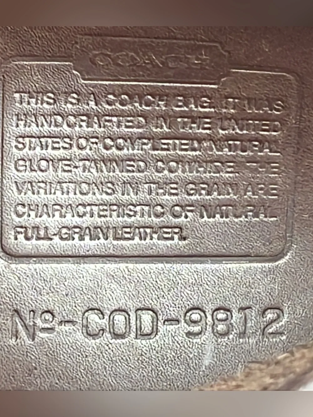 Coach 9812 Vintage USA